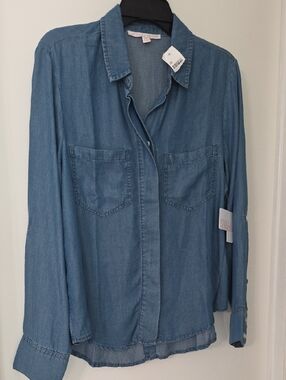 Stella &Ginger Light Wash NWT Denim Button-Up Shirt
